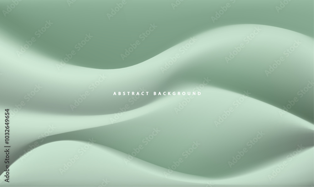 Fototapeta premium Smooth Green Wave Vector Illustration: Flowing Light Design for Soft Texture Wallpaper and Backgrounds