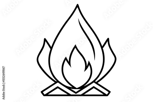 Campfire icon | isolated vector silhouette illustration on white background