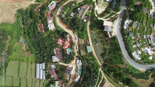 nhà cửa đà lạt, countryside, droneshot, dalat, da lat photo