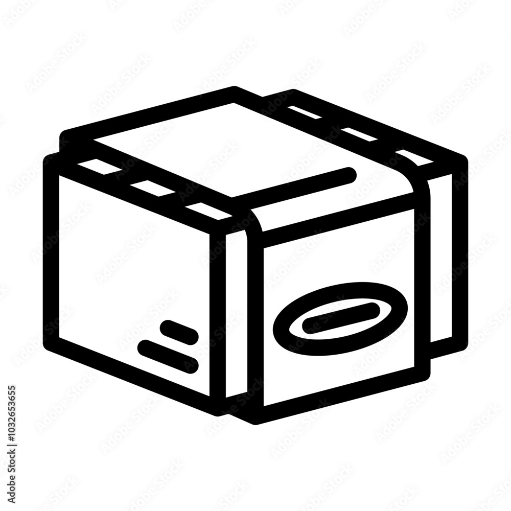 sleeve cardboard packaging line icon vector. sleeve cardboard packaging sign. isolated contour symbol black illustration