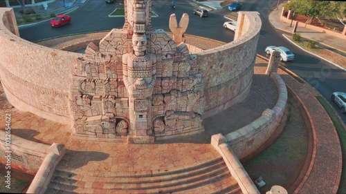 This 4K drone footage takes you on a breathtaking journey around the Uxmal Mayan Pyramid, located in Campeche, Mexico. Admire the impressive architecture of this ancient Mayan city, surrounded by lush