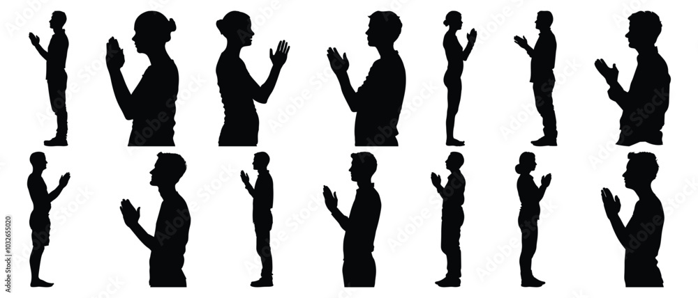 Religion silhouette set vector design big pack of prayer illustration and icon Religion silhouette set vector design big pack of prayer illustration and icon
