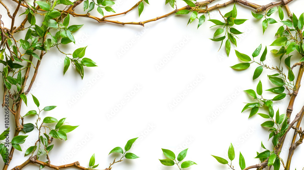 frame of bamboo leaves frame of bamboo leaves