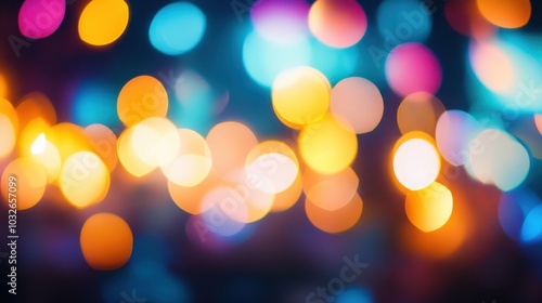 Colorful Blurry Bokeh with Bright Light Background photo