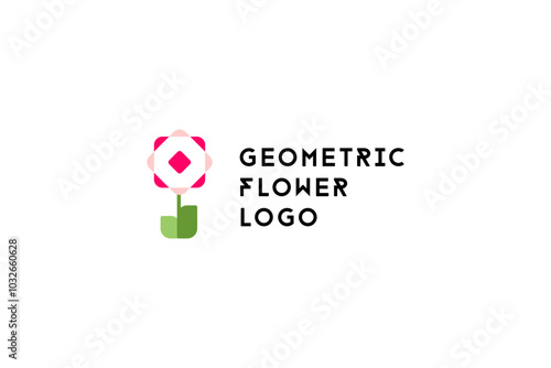 Geometric flower logo design solution