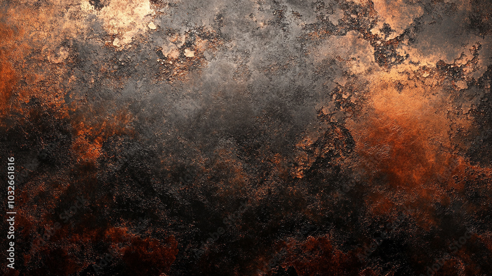 burnt metal texture with rust, grunge, and decay. A rugged surface with deep colors, representing time, weathering, and resilience, symbolizing transformation and industrial past burnt metal texture with rust, grunge, and decay. A rugged surface with deep colors, representing time, weathering, and resilience, symbolizing transformation and industrial past