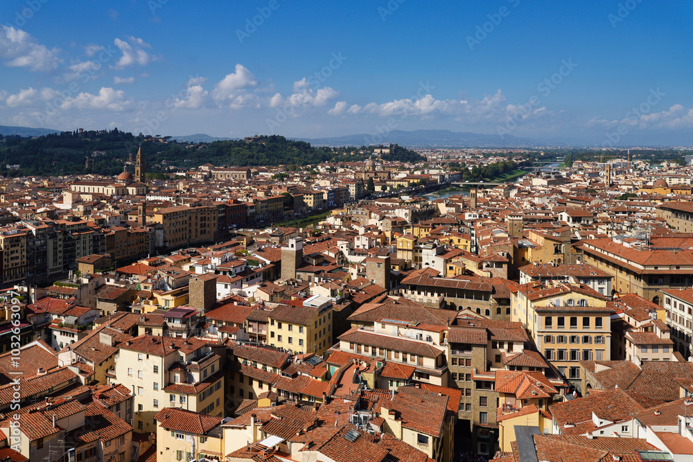Panorama of Florence seen from the tower of the Palazzo Vecchio. Panorama of Florence seen from the tower of the Palazzo Vecchio.