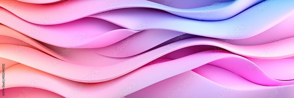 Obraz premium pastel waves, 3D abstract pattern