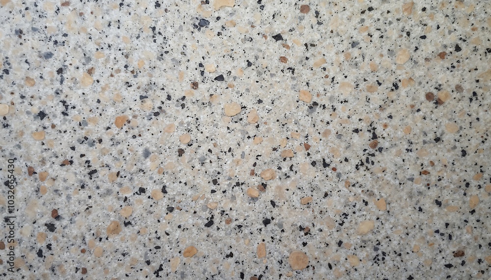 Polished granite surface with a mix of light and dark specks Polished granite surface with a mix of light and dark specks