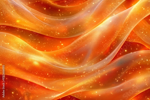 Flowing abstract golden waves of light with particles creating a dynamic and vibrant scene symbolizing energy motion and the fluidity of creative ideas in a radiant surreal atmosphere