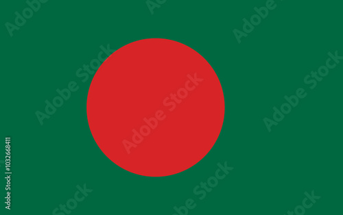 Bangladesh flag icon vector design and illustration , National flag of Bangladesh , red and green color of flag , digital illustration