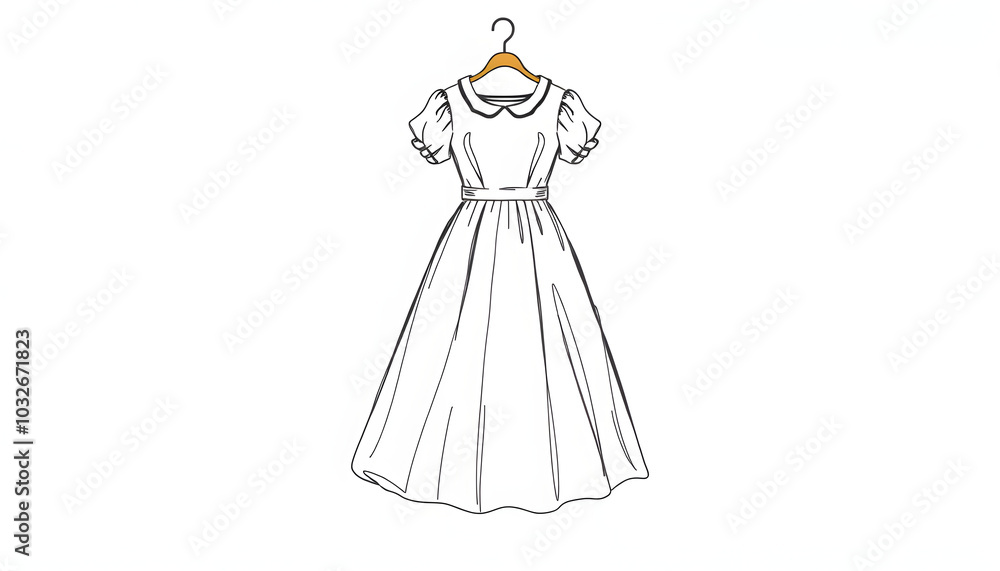 Fototapeta premium Drawing with dress isolated with white highlights, png