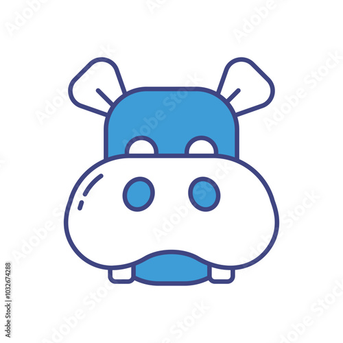 Hippo vector icon stock illustration