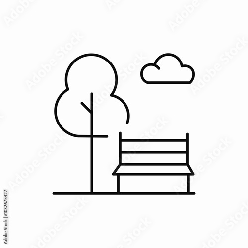 bench park icon sign vector