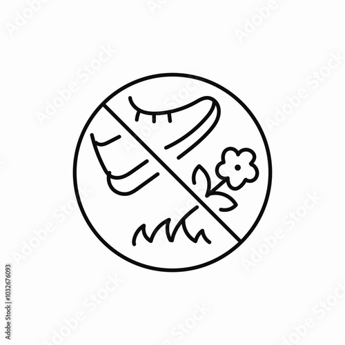 forbidden to step on the grass icon sign vector