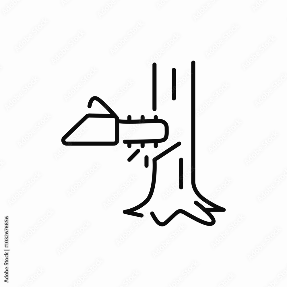 tree ax icon sign vector