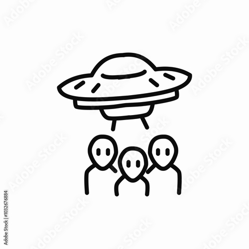 ufo flying spaceship icon sign vector