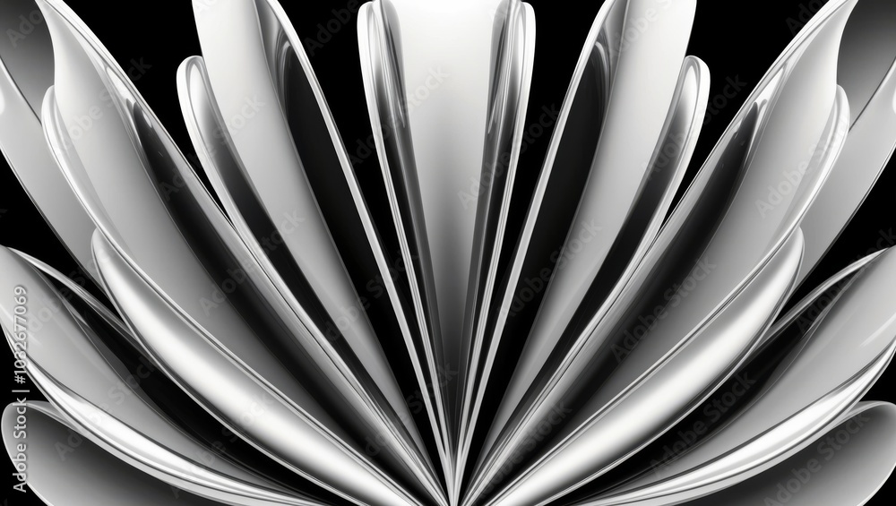 Elegant black and white flowing curved lines Elegant black and white flowing curved lines