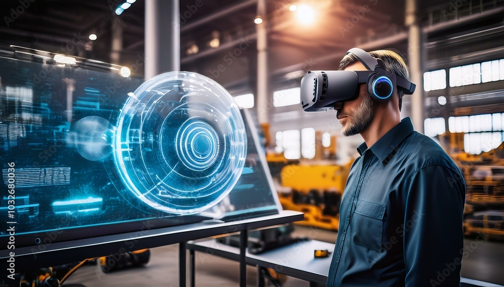 Virtual Reality Technology Headset At Factory Virtual Reality Technology Headset At Factory