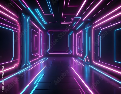 Neon illuminated futuristic backdrop realistic image ultra hd high design very detailed
