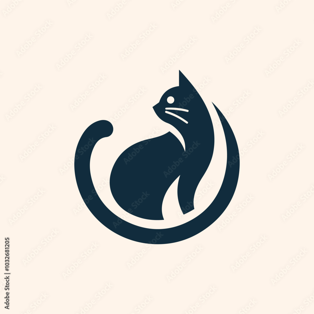 Cat with sunglass logo icon vector illustration Cat with sunglass logo icon vector illustration