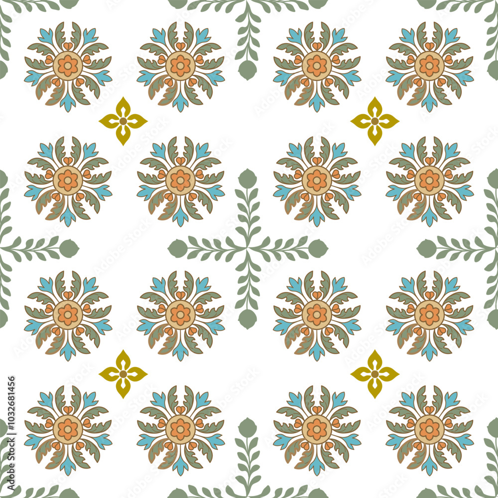 Floral seamless pattern featuring a variety of flowers in a harmonious design. Floral seamless pattern featuring a variety of flowers in a harmonious design.