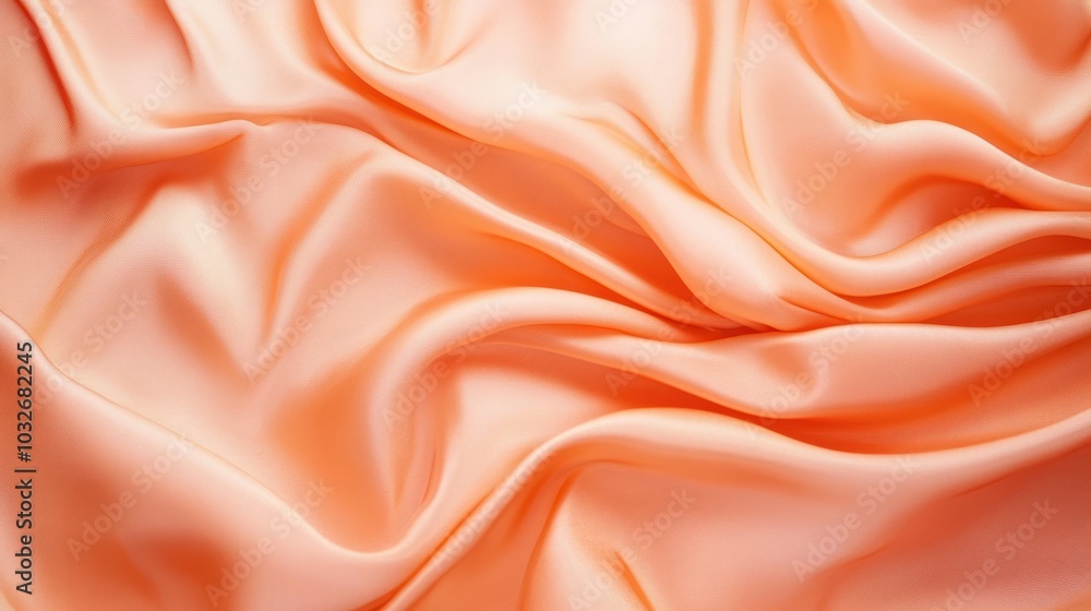 A close-up of soft, flowing peach-colored fabric, showcasing texture and elegance. A close-up of soft, flowing peach-colored fabric, showcasing texture and elegance.