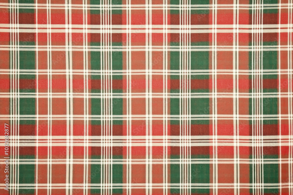 Obraz premium Festive red and green plaid pattern background for holiday designs