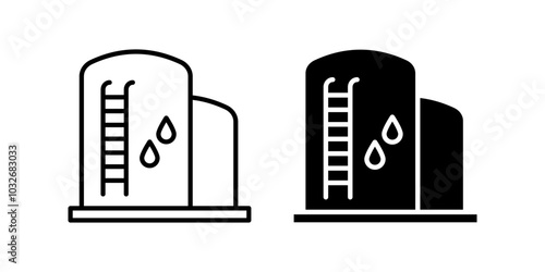 Water tank Icon set .Symbol isolated white background. vector illustration. color editable.