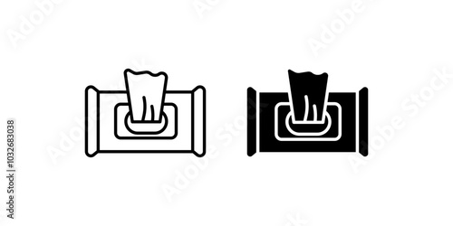 Wet Wipes Pack icon set .Symbol isolated white background. vector illustration. color editable.