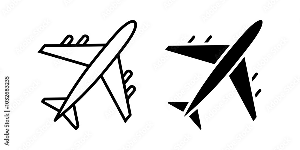 aircraft Icon set .Symbol isolated white background. vector illustration. color editable. aircraft Icon set .Symbol isolated white background. vector illustration. color editable.