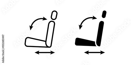 Car seat adjustment icon set .Symbol isolated white background. vector illustration. color editable.