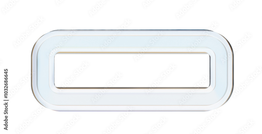 Rectangular glass frame with hollow center and rounded edges Rectangular glass frame with hollow center and rounded edges