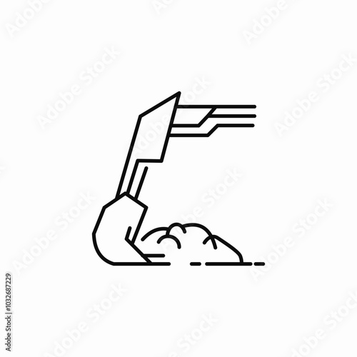 excavator bucket icon sign vector