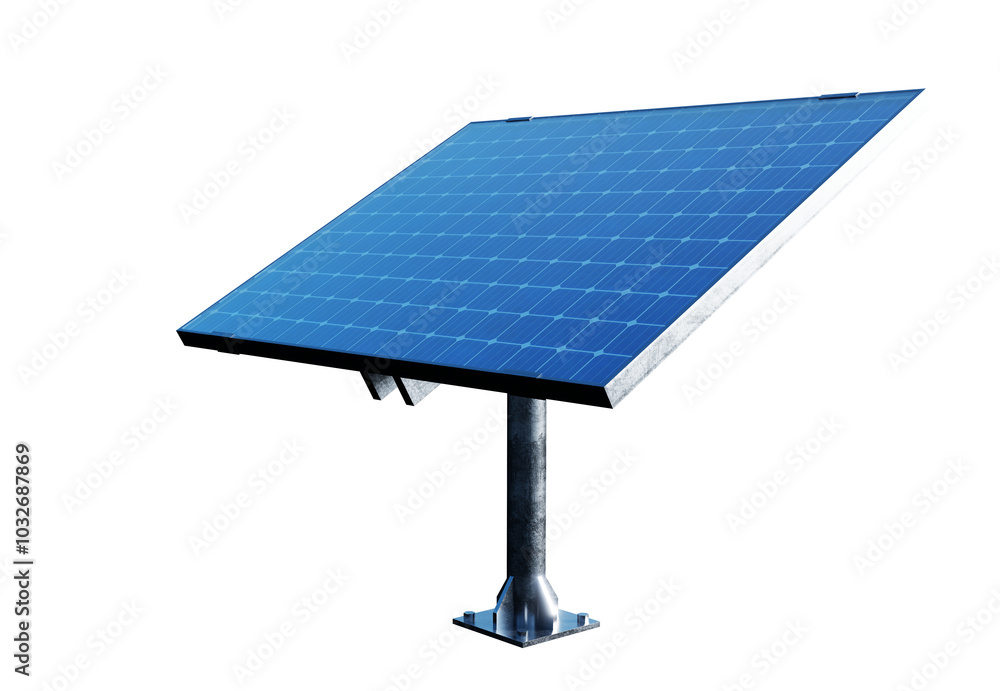 Solar panel angled view isolated on transparent background Solar panel angled view isolated on transparent background