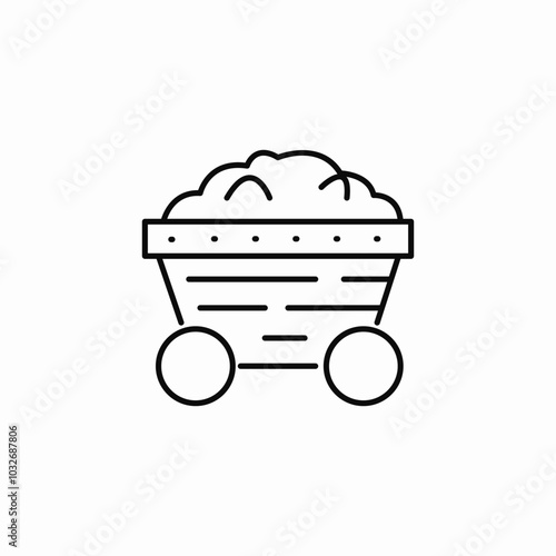 mining coal cart icon sign vector