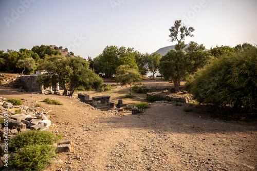 Ruins of Kaunos in Turkey.Ancient Lycian ruins photo