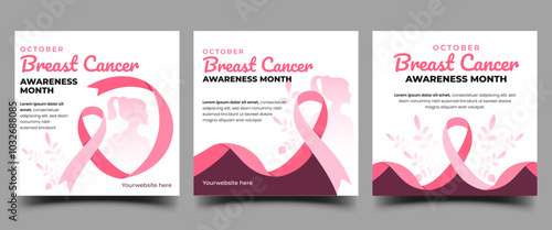 Breast cancer awareness month october social media post template design