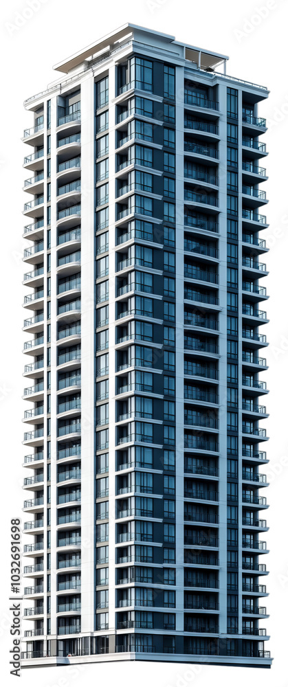 Modern High-Rise Building with Glass Facade Modern High-Rise Building with Glass Facade