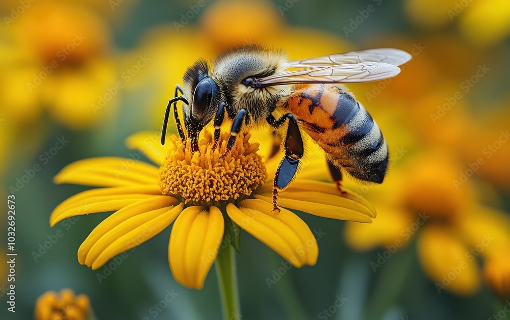 Fototapeta premium bee on flower