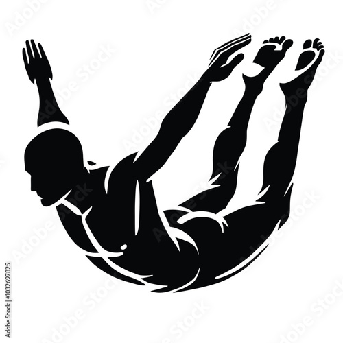 Diver Silhouette Mid-Dive