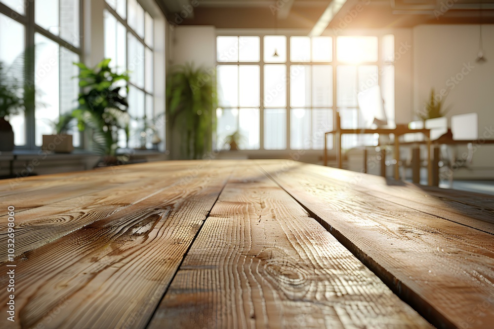 A wooden floor in front of a large window A wooden floor in front of a large window