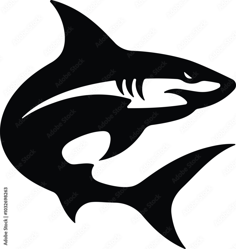 Shark fish silhouette vector art Shark fish silhouette vector art