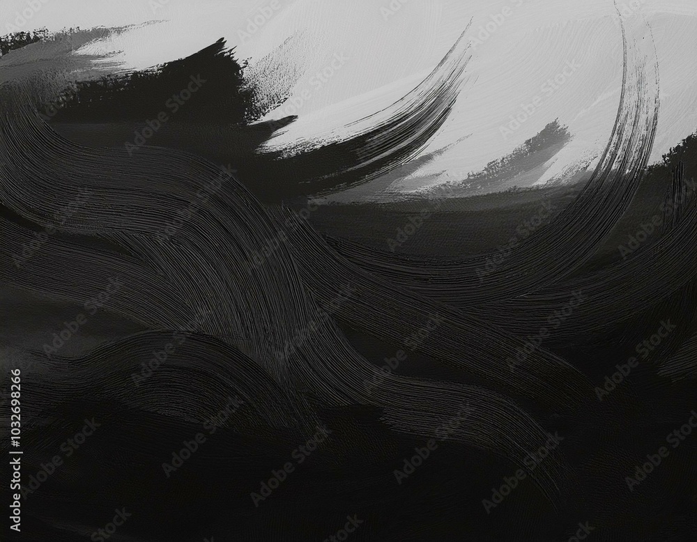 Obraz premium Black watercolor background, brush stroke