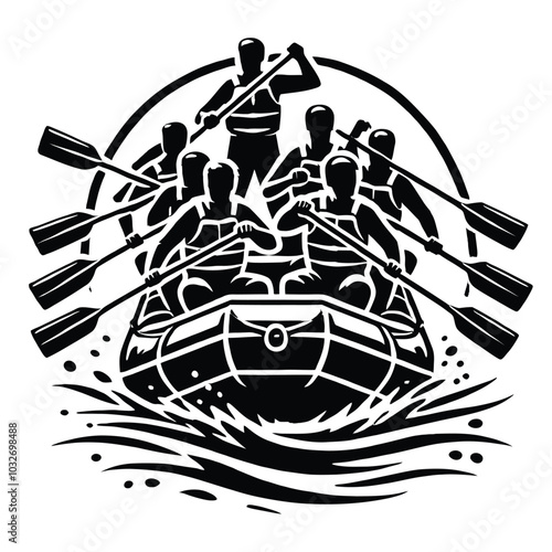 Rafting Silhouette