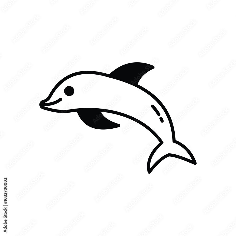 Fototapeta premium Dolphin vector icon stock illustration