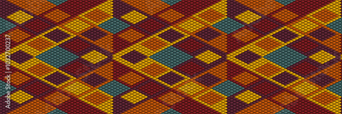  Ethnic, folk, geometric, mosaic ornament, pattern for fabrics, interiors, ceramics and furniture in the Arabian style.