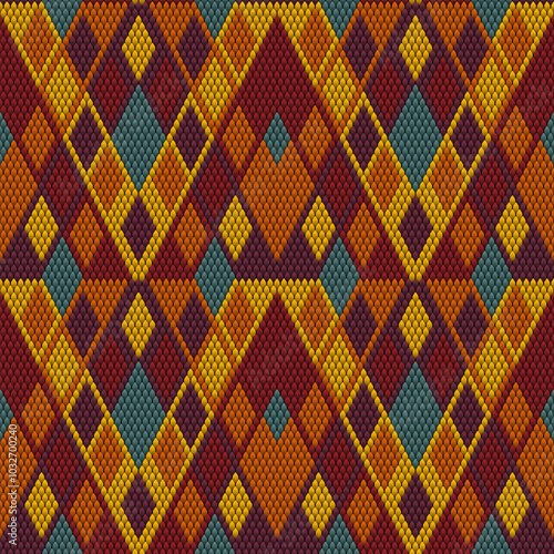  Ethnic, folk, geometric, mosaic ornament, pattern for fabrics, interiors, ceramics and furniture in the Arabian style.