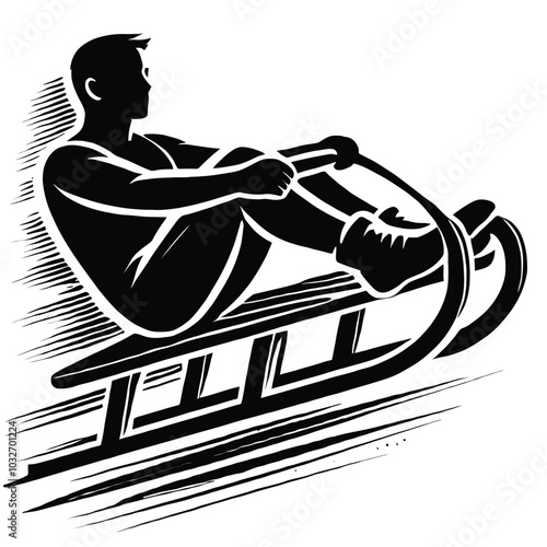 Tobogganing Silhouette