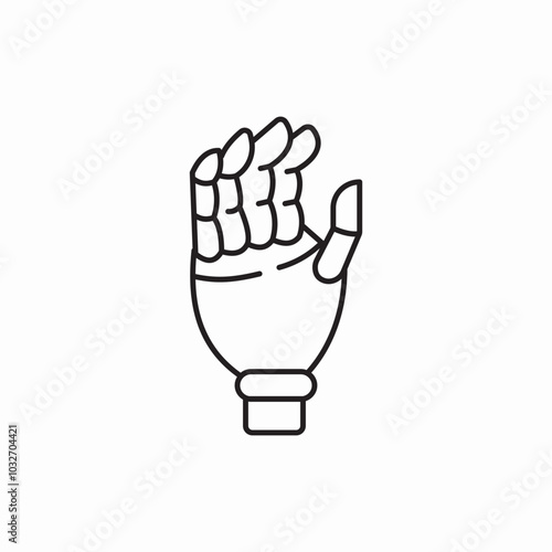 stop robot hand icon sign vector